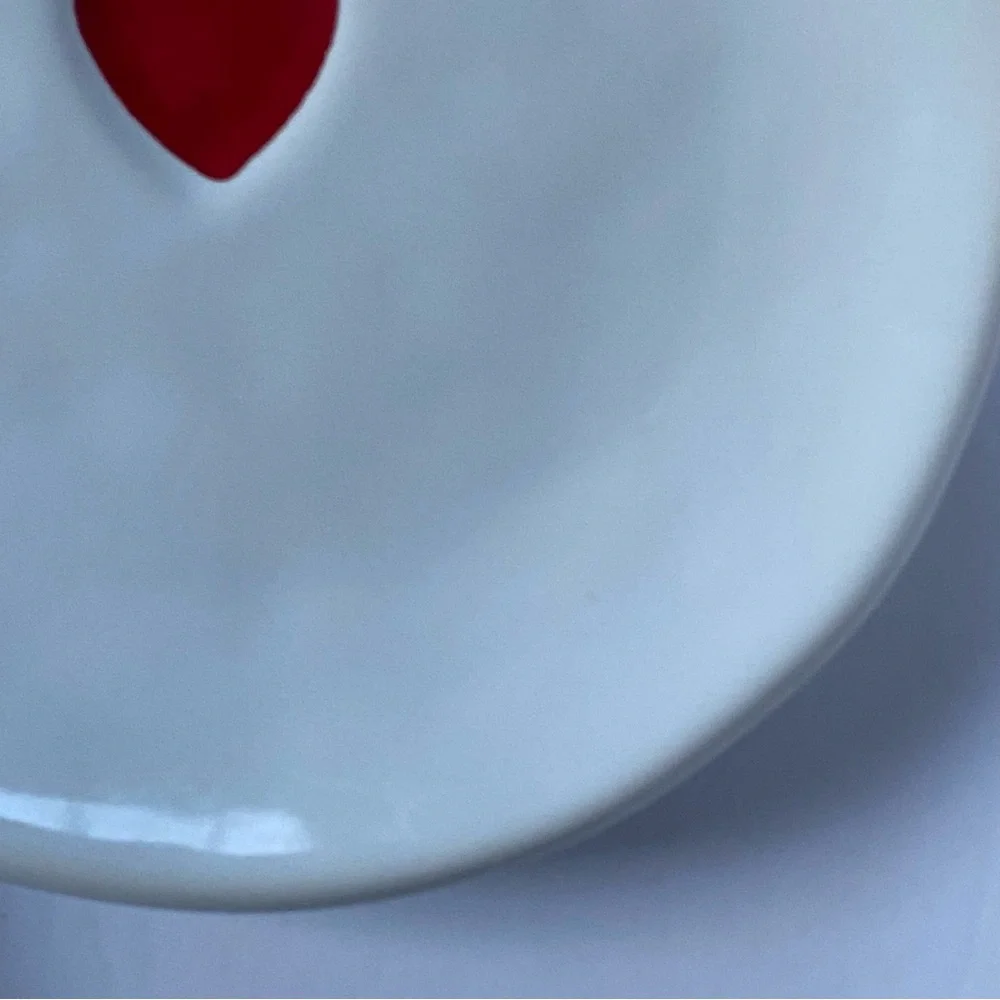 Williams Sonoma Red Heart Plates 9.5 Stoneware Valentine’s Day Love EUC Rustic